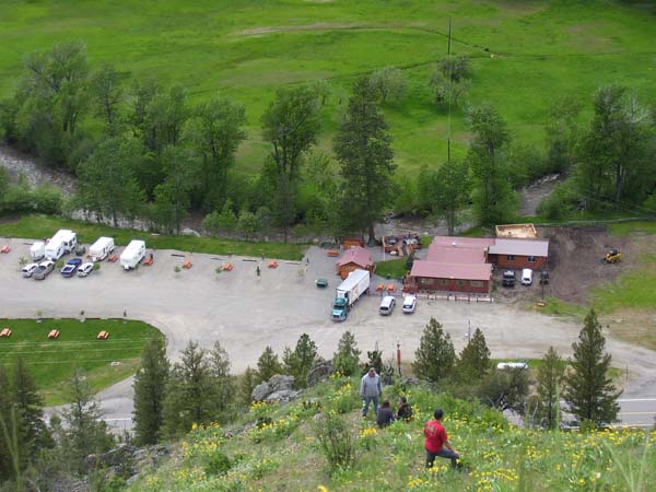 Aerial view of North Fork Idaho campground